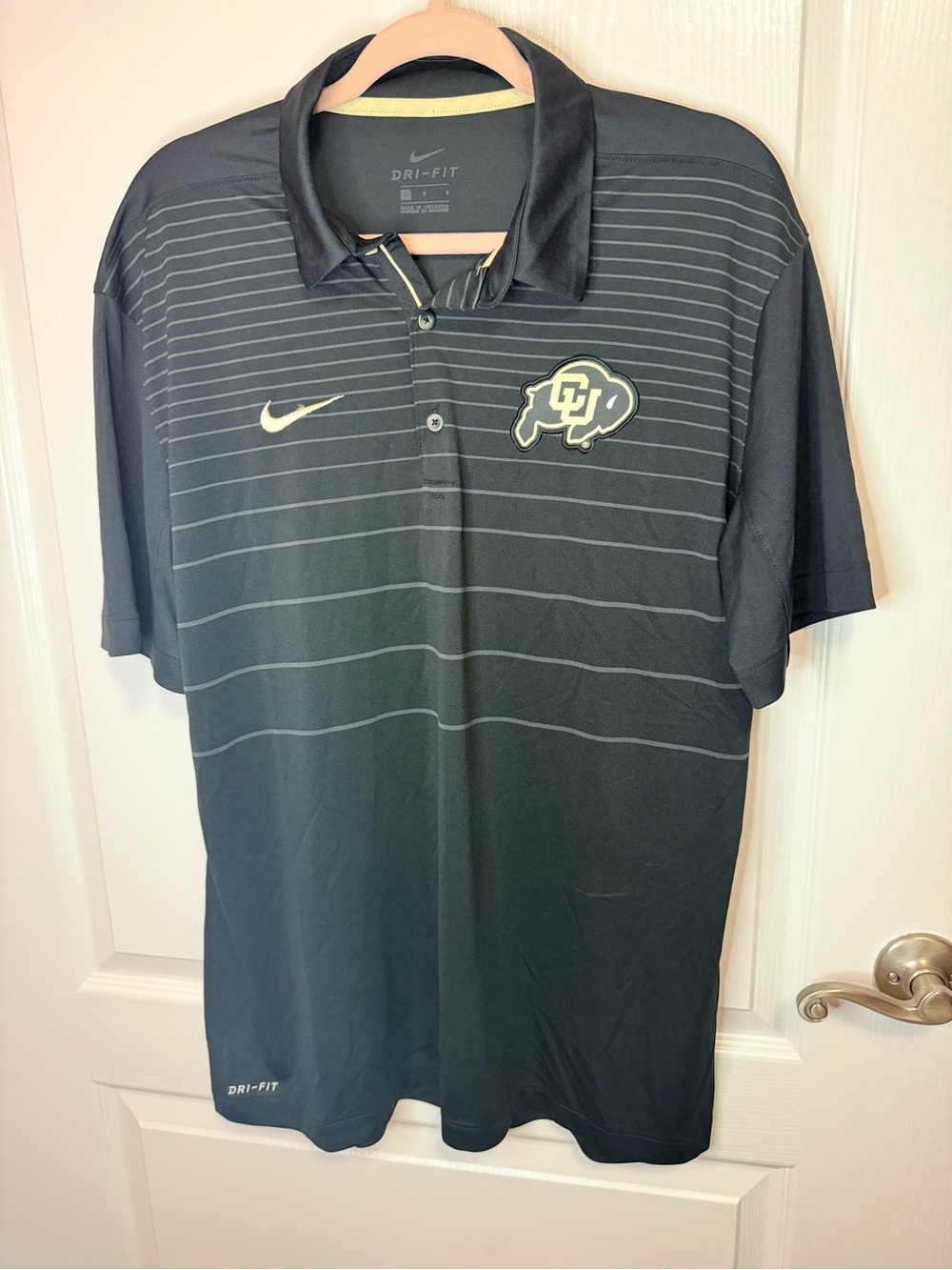 Nike Men’s Black CU Buffaloes Dri-FIT Polo with White Accents